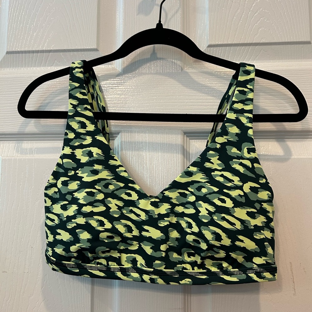 OFFLINE aerie Sports Bra Activewear Size L Green Print NWT